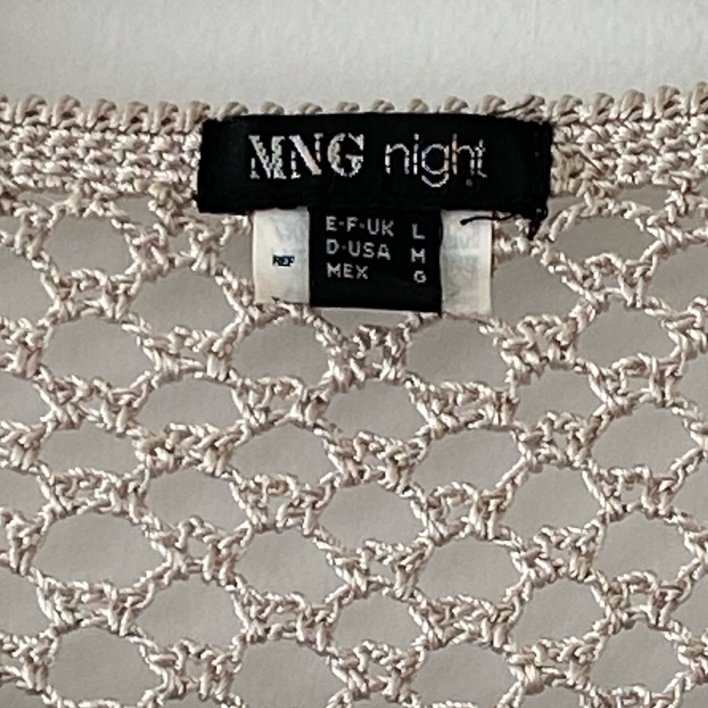 Mango night Crocheted sweater Sz L Taupe - Picture 5 of 6